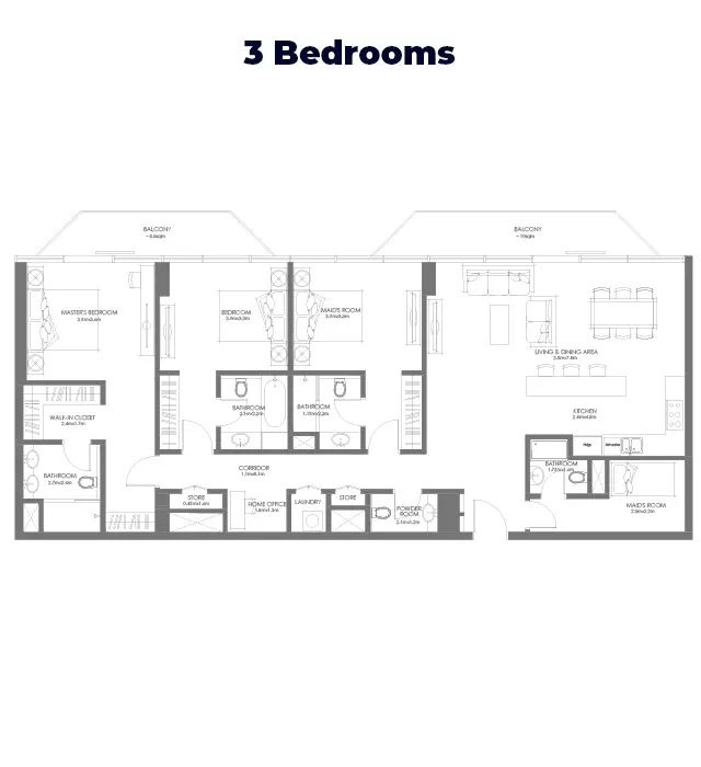 3 BR - Type A